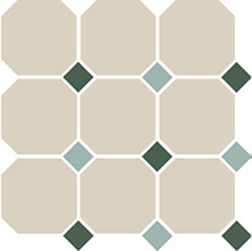 Top Cer Octagon New 4416 OCT13+18-A White Octagon 16-Turquoise 13 + Green 18 Dots Керамогранит 30x30 см