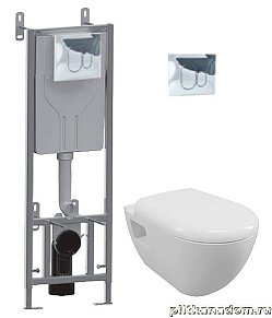 Serel Smart SM12 Подвесной унитаз 35,5x48,5, 233BS00002 сиденье микролифт SLIM, SAN85 инсталляция