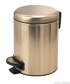 Gedy G-Potty, круглый контейнер для мусора с педалью-3 литра, матовое золото, 3209(88)