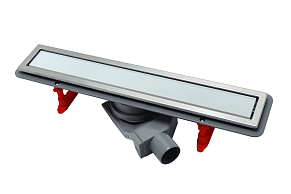 Душевой лоток Pestan Confluo Premium With White Glass Line 650, решетка белое закаленное стекло-сталь 13000283
