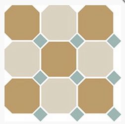 Top Cer Octagon New 4403+16 OCT13-A Yellow 03 White 16 Octagon-Turquoise 13 Dots Керамогранит 30x30 см