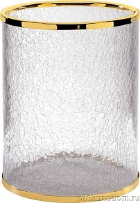 Surya Crystal, мусорное ведро без крышки 19х19хh26 см, эффект битого стекла, хром, 6605/CH-CRD