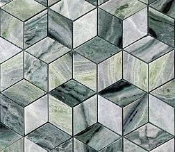Caramelle Pietrine 7 мм Onice Verde Oliva Diamond Зеленая Полированная Мозаика 25,9х29,8 (5,5х9,6) см