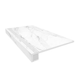 Ametis Supreme SM01 Platinum Белая Неполированная + Подступенок (14,5x120) Ступень 33х120 см