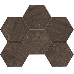 Estima Gabbro GB 04 Brown Коричневая Неполированная Hexagon Мозаика 25х28,5 см