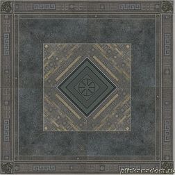Versace Greek 261173 Rosone Antracite-Oro Панно 160x160 (из 4-х плиток) см