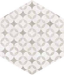 Pamesa Ceramica Atrium Alpha Hex Mix-Perla Серый Матовый Декор 25,8x29 см