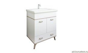Sanflor Бруно Тумба 70 с раковиной Леонардо 70 (Kirovit), Белая, орегон 70,9х86х51,7