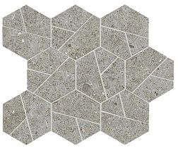 Atlas Concorde Boost Stone Grey Mosaico Hex Декор 25х28,5 см