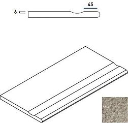 Italon Дискавер X2 Грэй Бортик закругленный с выемкой 30x60 см