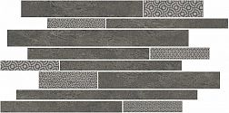 Kerama Marazzi Ламелла SBM011-SG458520 Декор серый темный мозаичный 25х50,2 см