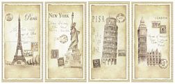 Фотоплитка Stamps Декор 10х20 (4 шт.) см