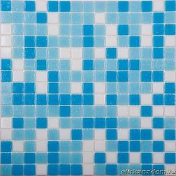 NS-mosaic Econom series MIX2 Мозаика стеклянная бело-сине-голубая 32,7х32,7 см