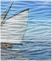 Cerrol Formula Regatta-3 B Wave Панно (из 3-х плиток) 60х50 см