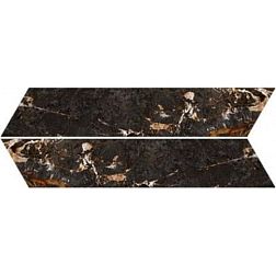 Goetan Ceramica Chevron Marmorea Marquina Gold Коричневый Матовый Керамогранит 8х40 см