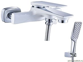 Lemark Allegro LM5914CW Смеситель для ванны с коротким изливом, хром-белый