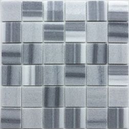 Caramelle Pietrine 7 мм Cristallino Striato Pol Серая Полированная Мозаика 30,5х30,5х0,7 (4,8х4,8) см