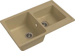 Мойка кухонная Ewigstein Elegant 80D 2-чаш 780*480 бежевый