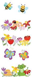 Нефрит Kids Flora 06-01-1-52-05-01-3028-0 Белое Матовое Панно (из 5-ти плиток) 40х100 см