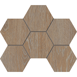 Estima Kraft Wood Rusty Beige KW01 Hexagon Бежевая Структура Мозаика 25x28,5 см