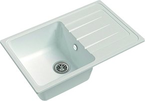 Мойка кухонная Ewigstein Elegant 50F 1-чаша + крыло 762*480мм иней