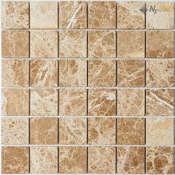 NS-mosaic Stone series КP-756 Камень полированный Бежевая Мозаика 29,8х29,8 (4,8х4,8) см