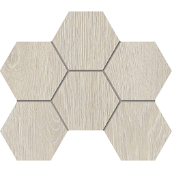 Estima Kraft Wood Nordic KW00 Hexagon Белая Структура Мозаика 25x28,5 см