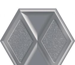 Paradyz Morning Silver Heksagon Inserto Pol. Серый Полированный Декор 17,1x19,8 см