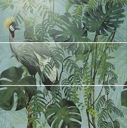 APE Ceramicas Silk Dеcor Set (3) ABC Virnia Turquoise Зеленое Матовое Ректифицированное Панно 40x120 см