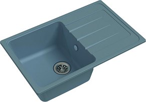 Мойка кухонная Ewigstein Elegant 50F 1-чаша + крыло 762*480мм серый металлик