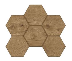 Ametis Selection SI04 Walnut Hexagon Коричневая Неполированная Мозаика 25х28 см