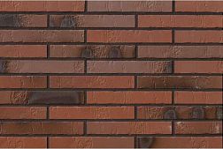 ABC-Klinkergruppe Longformat Teuto Rot-bunt Kohlebrand Schieferstruktur Коричневая Матовая Фасадная плитка 5,2х49 см